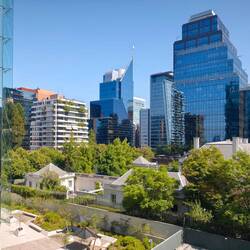 Blick aus Torsten's Wohnung im Stadtteil Las Condes