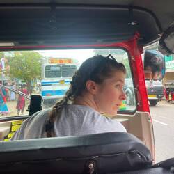 Maddie enjoying acting like a local