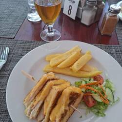 Delicious toasted sarmie.