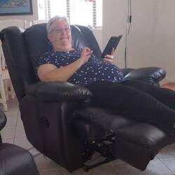 Queen Claire in her fancy chair! 😂