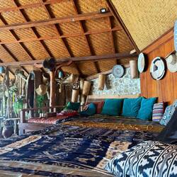 Huge raised lounging area in the restaurant pavilion