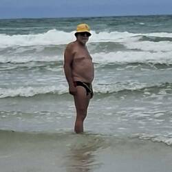Van in the sea.