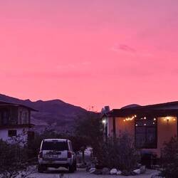 Evening pink sunset sky