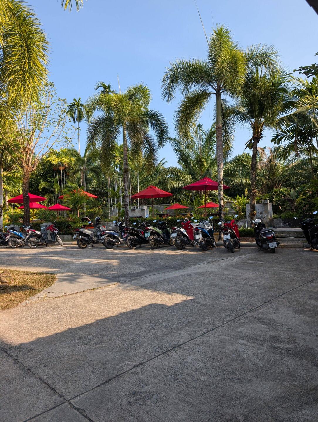 Letztes Mal Frühstücken mit Blick zum Pool