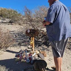 A beautiful marker indicates Fletch's beach. Sadly, he passed away from ALS.