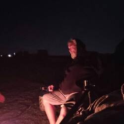 We sit around fire to end a perfect day