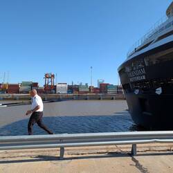 Capt. van Eerten inspects our ship