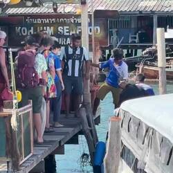 Here's a video of people getting off the ferry.