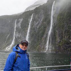 Jon braving the rain