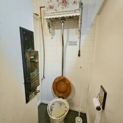 viktorianische Hochspültoilette mit floralem Muster