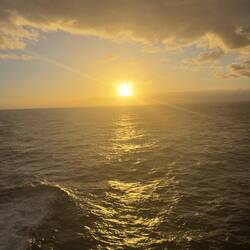 Sunrises are on the port side for a bit longer on the journey