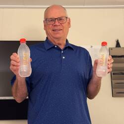 The guy gets a delivery every week of the new local water for his "pink vodka" mix.