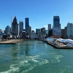 Heading out of the dock at sunset