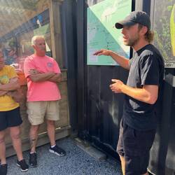 Issac giving us directions and encouragement for the day ahead