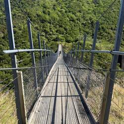 This bridge was SUPER SWINGY and it was windy, so we walked across