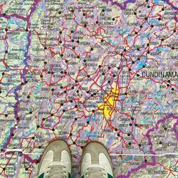 Begehbare Karte Kolumbiens im Museum... Ganz schön groß!