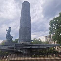 A boat monument gift from Uraguay celebrating things BA &Uraguay have in Common