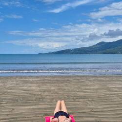Pause nach dem Bad im 30 Grad warmen Pazifik