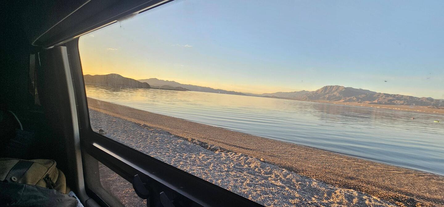 Morning view from my van when I wake up