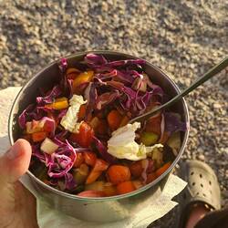 I made us veggie salad for dinner