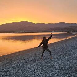 Chloa poses as sun sets