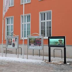 Schnappschuss mit der Werbung von Flake.