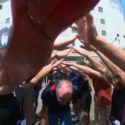 Arthur and others leaving the ship on their way home!
