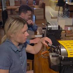 Releasing our finished beans