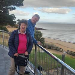 Sonia and Julian overlooking the Cowes seafront at Phillip Island