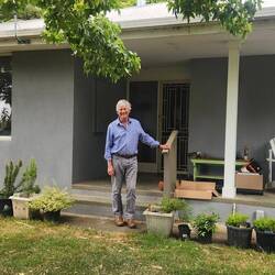 Tom Whiting at the farmhouse at Loch, South Gipplsand