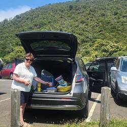 Lunch on our trip to Wilson's Promontory at Darby Beach carpark