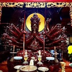 Dans une pagode une magnifique shiva sculptée