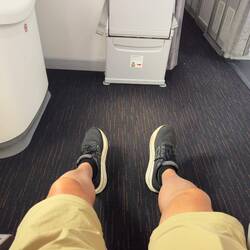 My emergency exit seat on the Boeing 787.