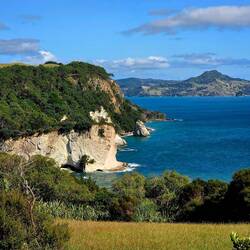Hike to Cathedral Cove follows this beautiful coastline