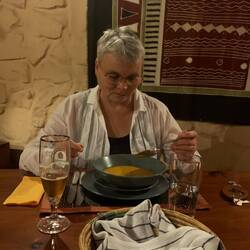 Erstes Abendessen in unserer Unterkunft Arfrican House