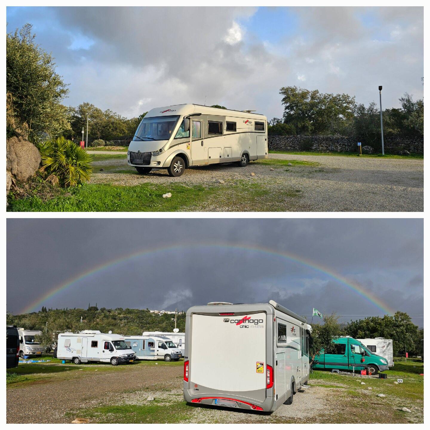 Unser toller Stellplatz mit Regenbogen 🌈