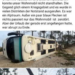 Andere Camper in Portugal traf es viel schlimmer als uns 😱.