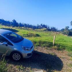 Our Kia and the view from our tiny house