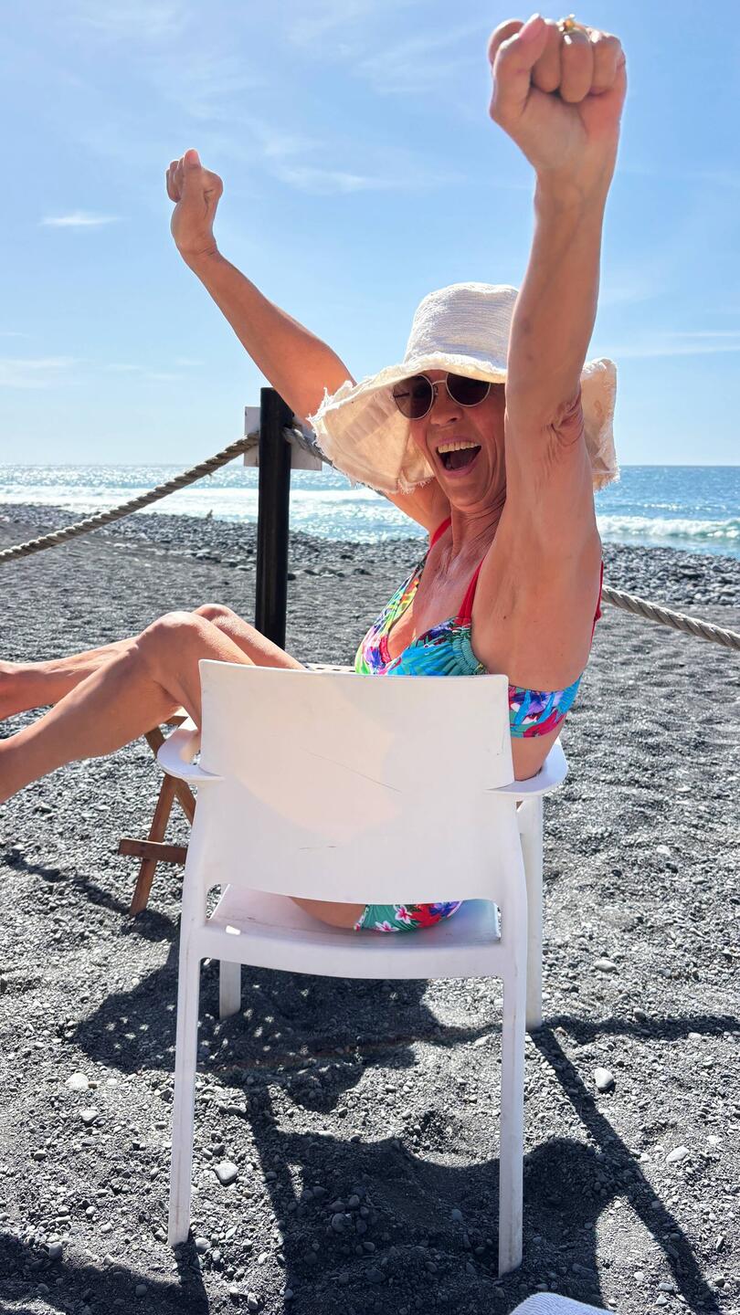 Andrea is happy at Coqueluche