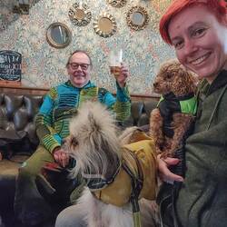 The pups enjoyed their visit to the newly refurbished Cheddar Cheese pub