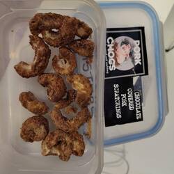 A novelty offering from the chocolate shop: Pork Chocs. Will tried them but wasn't convinced.