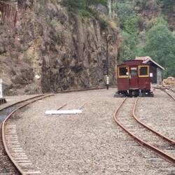 Geleise der historischen Walhalla Goldfields Railway