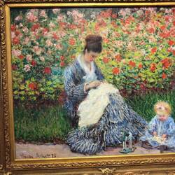 Camille Monet and a Child in the Artist's Garden in Argenteuil, Claude Monet, 1875.