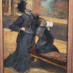 Visit to a Museum, Edgar Degas. The standing woman is Mary Cassat, who has a connection to Hawaii.