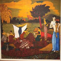 Washing Cloths By the River, Patrick Ng (Malaysia) may depict an interracial gay couple on the right