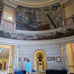 On the Canal Admin Bldg, four great murals by Wm. van Ingen
