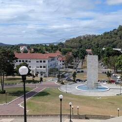 Goethals Monument and former Canal Zone buildings