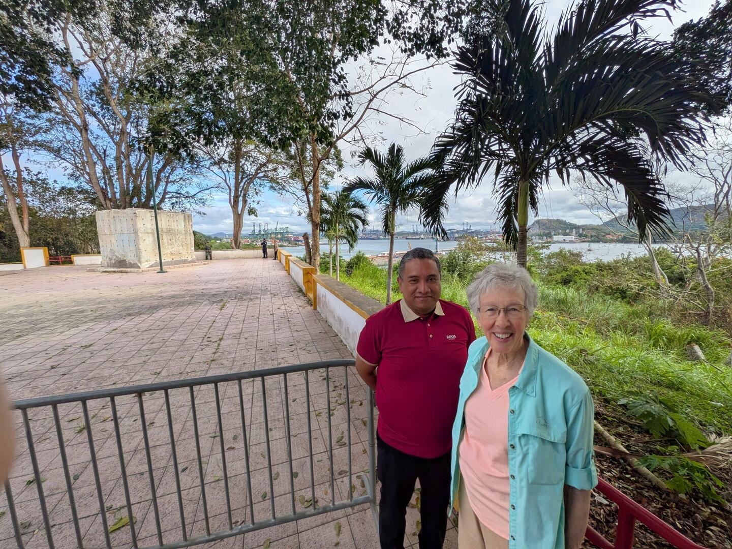 With David our driver at the now eradicated Chinese workers memorial