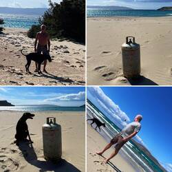 ..ein sehr sauberer Strand und dann diese große Gasflasche 😯