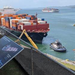 The new locks use tugs instead of Mules